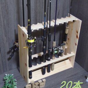 ロッドスタンド 20本 国産ヒノキ製 完成品